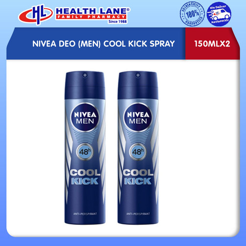 NIVEA DEO (MEN) COOL KICK COOL ACTIVE SPRAY (150MLX2)